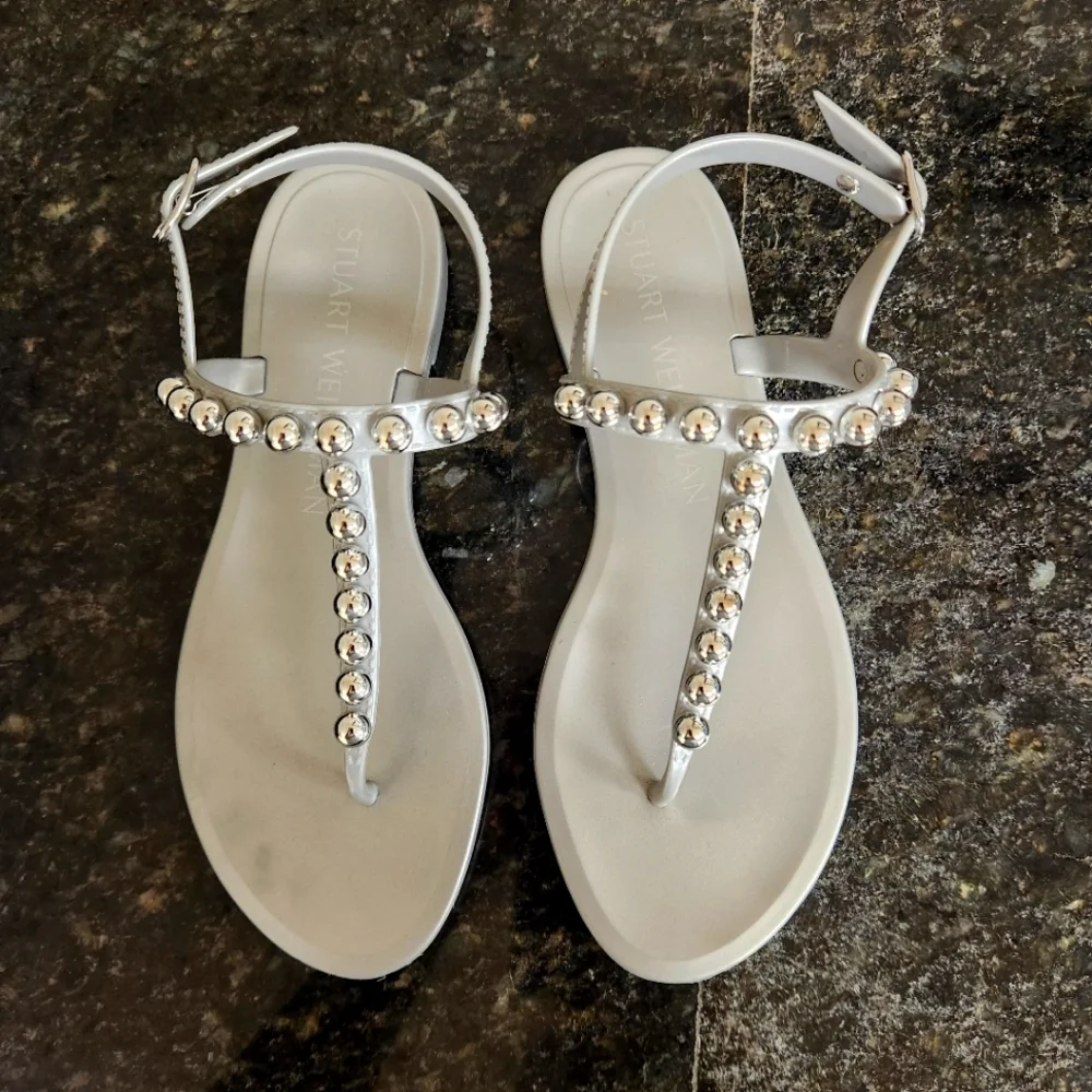 Stuart Weitzman glossy silver